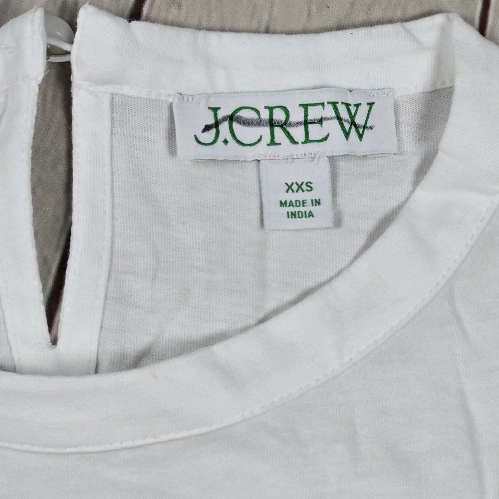 J. Crew Broken-in jersey puff-sleeve eyelet‎ top XXS